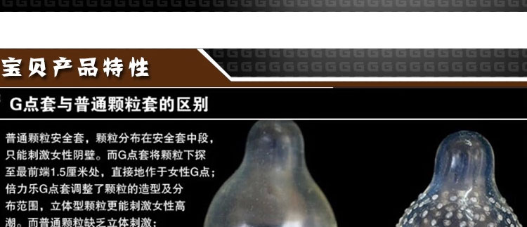 倍力乐 大颗粒超薄G点避孕套 中号 10只装